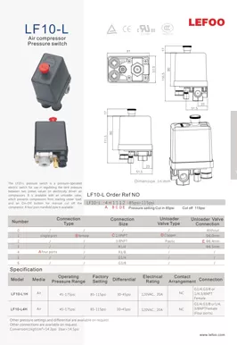 エアコンプレッサー圧力スイッチLF10-L